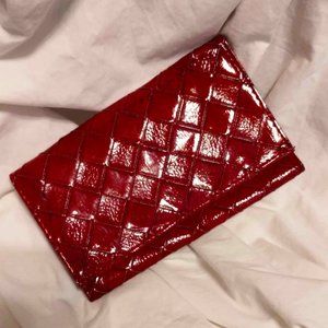 Estee Lauder Cherry Red Leather trifold w Mirror